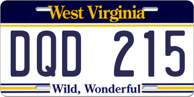 WV license plate DQD215