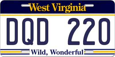 WV license plate DQD220