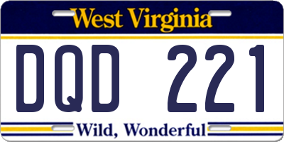 WV license plate DQD221