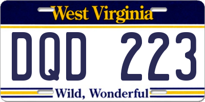 WV license plate DQD223