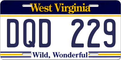 WV license plate DQD229