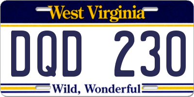 WV license plate DQD230