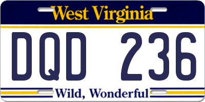 WV license plate DQD236