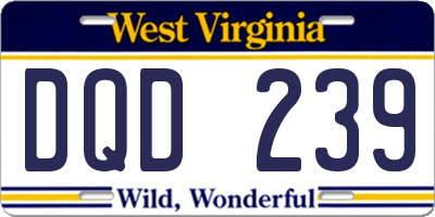 WV license plate DQD239