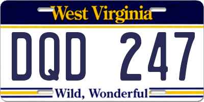 WV license plate DQD247