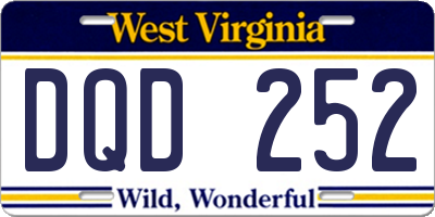 WV license plate DQD252