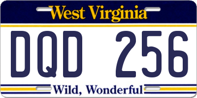 WV license plate DQD256