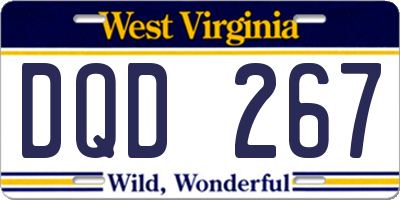 WV license plate DQD267