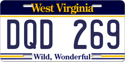 WV license plate DQD269