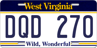WV license plate DQD270