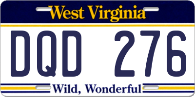 WV license plate DQD276