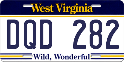 WV license plate DQD282