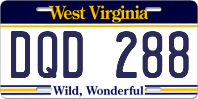 WV license plate DQD288
