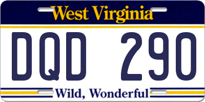 WV license plate DQD290