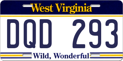 WV license plate DQD293