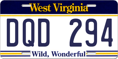 WV license plate DQD294