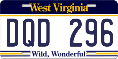 WV license plate DQD296