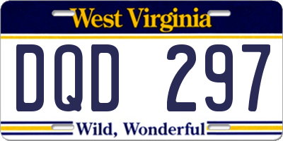WV license plate DQD297