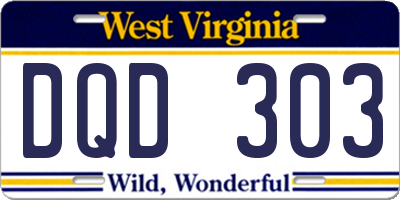 WV license plate DQD303