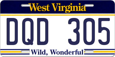 WV license plate DQD305