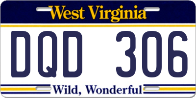 WV license plate DQD306