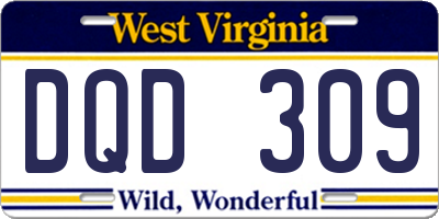 WV license plate DQD309