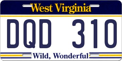 WV license plate DQD310