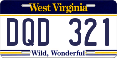 WV license plate DQD321