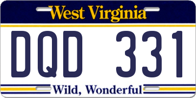 WV license plate DQD331