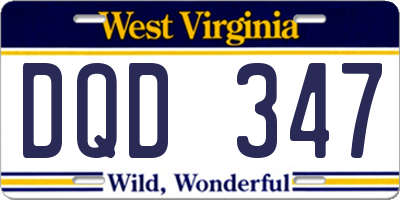 WV license plate DQD347