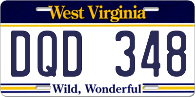 WV license plate DQD348