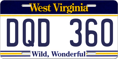 WV license plate DQD360