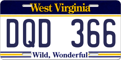 WV license plate DQD366