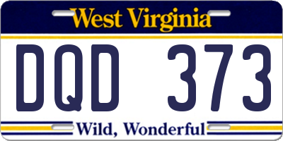 WV license plate DQD373