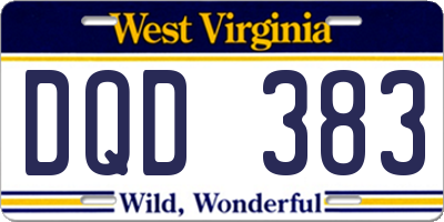 WV license plate DQD383