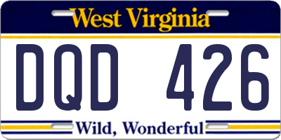 WV license plate DQD426