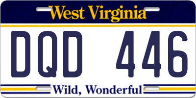 WV license plate DQD446