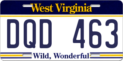 WV license plate DQD463