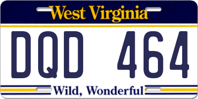 WV license plate DQD464