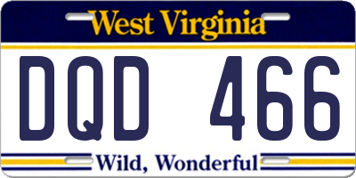 WV license plate DQD466
