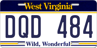 WV license plate DQD484