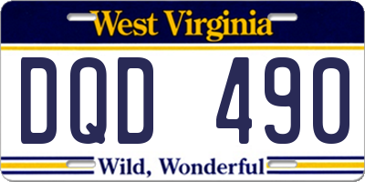 WV license plate DQD490