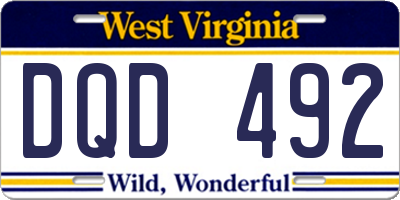 WV license plate DQD492