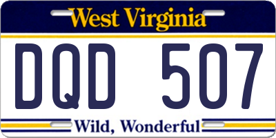 WV license plate DQD507