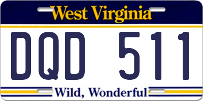 WV license plate DQD511