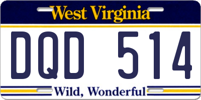 WV license plate DQD514