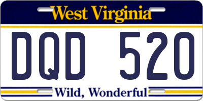 WV license plate DQD520