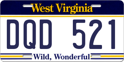 WV license plate DQD521