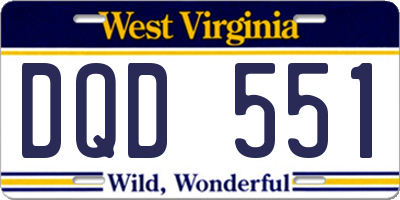 WV license plate DQD551