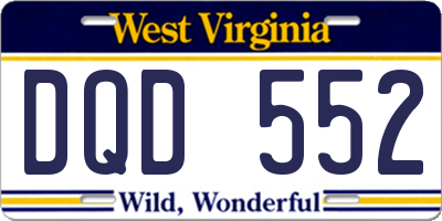 WV license plate DQD552